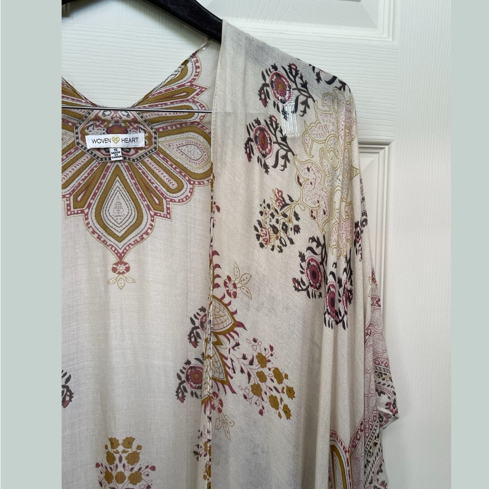 Woven Heart Boho Kimono w/Fringe SMALL